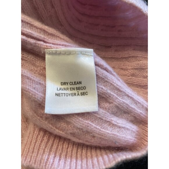 Anne Klein Sport 100% Cashmere Cable Knit Sweater Size S Pink Quiet Luxury Soft - Picture 6 of 6
